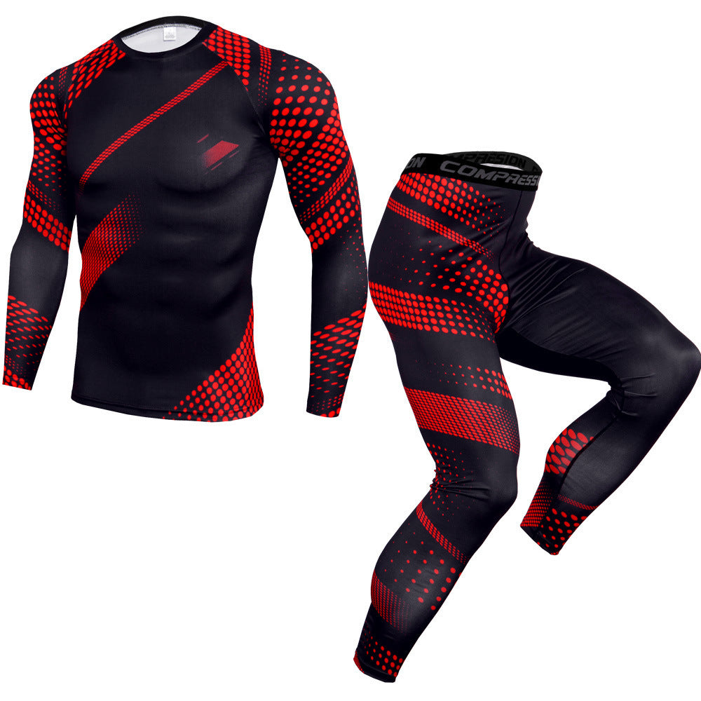 Spoted Gym Suit With Self Variation