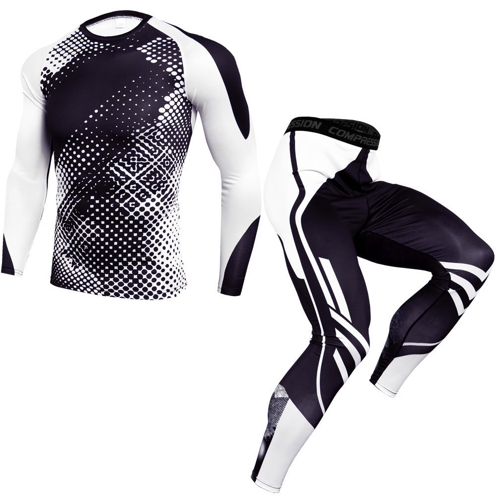 Spoted Gym Suit With Self Variation