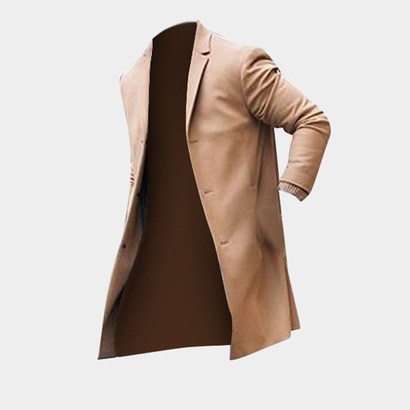 Winter Long Classic Overcoat Solid Slim Fit