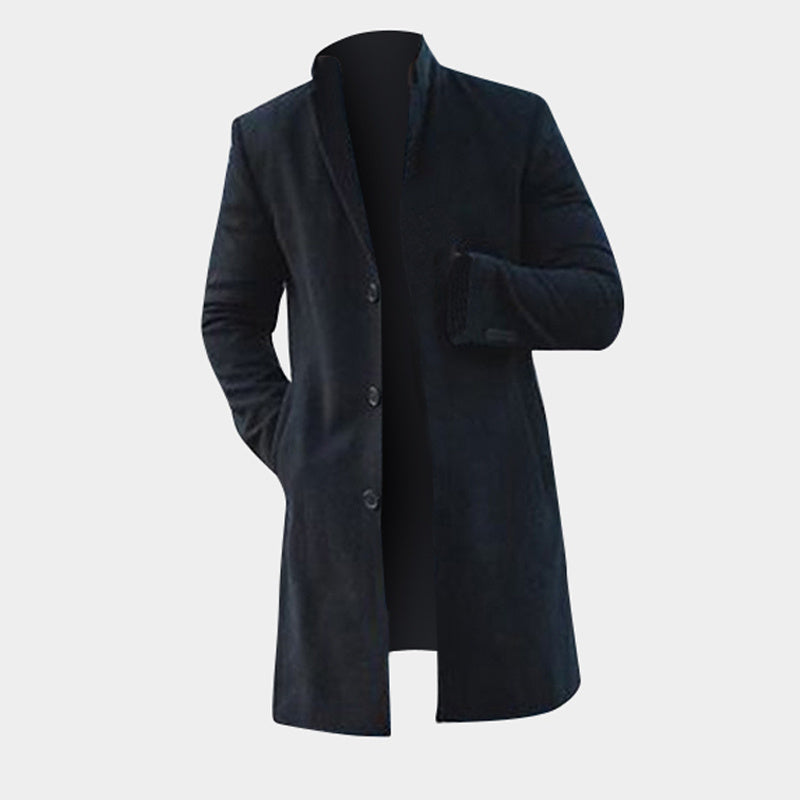 Winter Long Classic Overcoat Solid Slim Fit