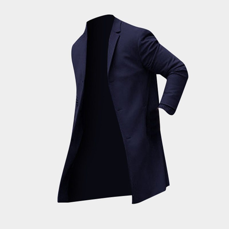 Winter Long Classic Overcoat Solid Slim Fit