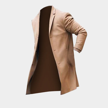 Winter Long Classic Overcoat Solid Slim Fit